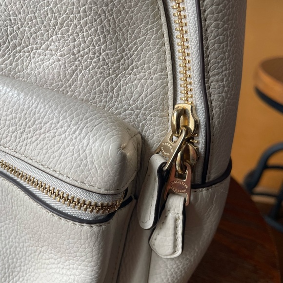 Coach White Pebbled Leather Mini Backpack with Gold Hardware main image 8